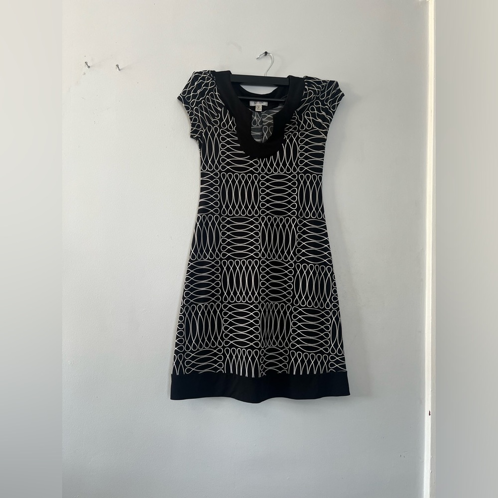 Sweet storm multi color black casual dress size S